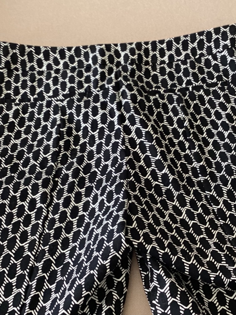ADRIANNA PAPELL - BLACK WHITE COTTON PANTS - SIZE 6 - Picture 5 of 9